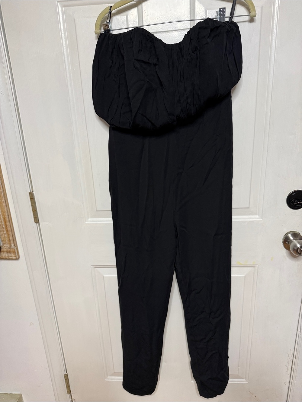 Third Form Women’s size 6 black strapless lined Jumpsuit 49” long, 27” inseam